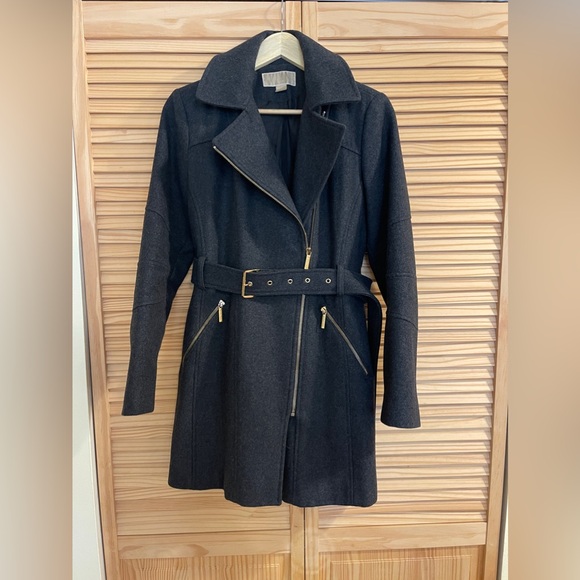 Michael Kors Zippered Wool Blend Coat - Picture 4 of 9